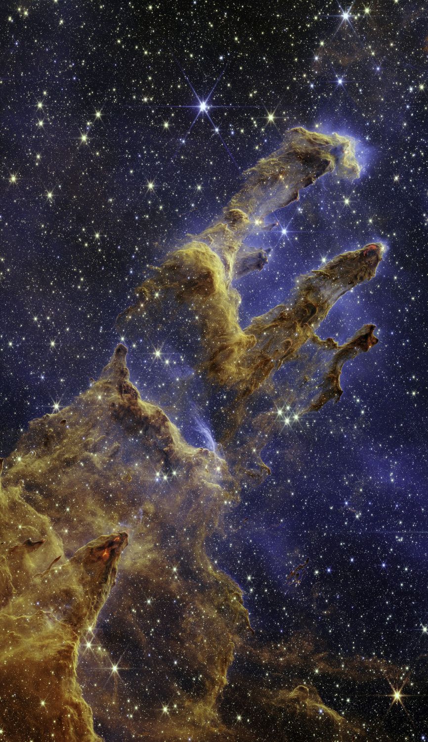 The Pillars of Creation in near-infrared, Webb